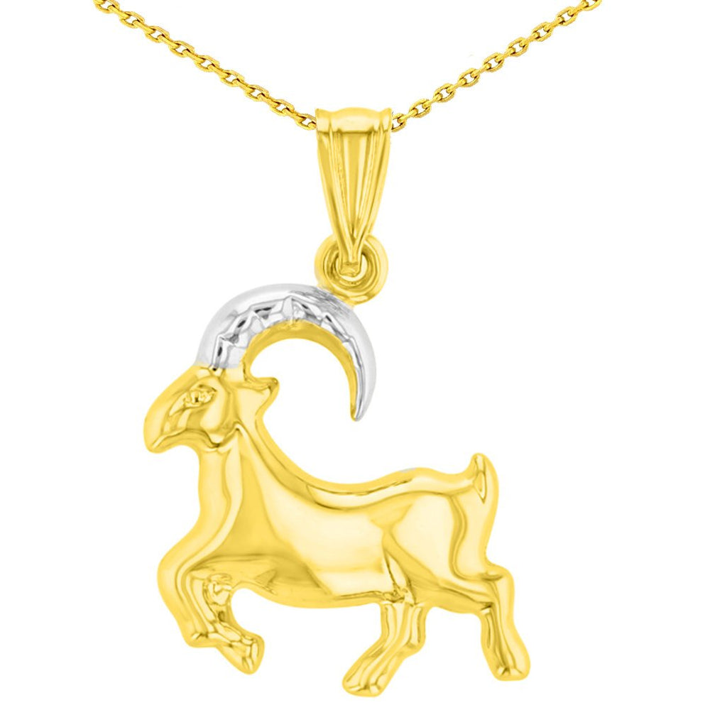 Yellow Gold Capricorn Zodiac Sign Pendant Necklace | REEDS Jewelers