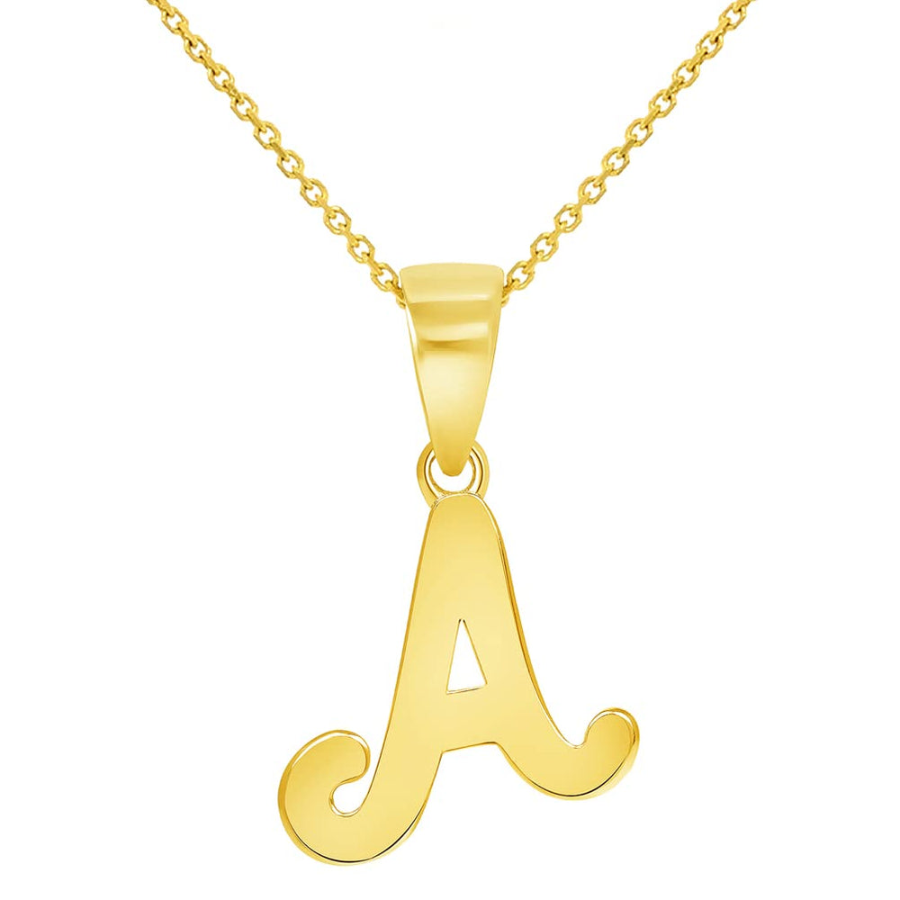 14K Gold Letter Charm Necklace - Initial Jewelry