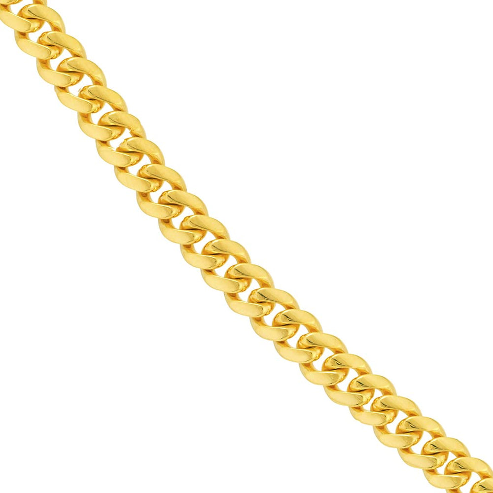  Yellow Gold Semi-Solid Miami Cuban Chain Necklace