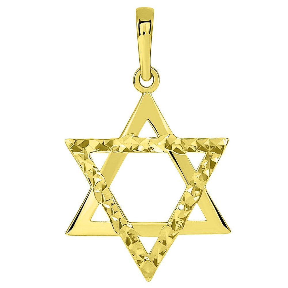 Solid 14k White Gold 0.9mm Thick Star Of David Pendant | Jewelry