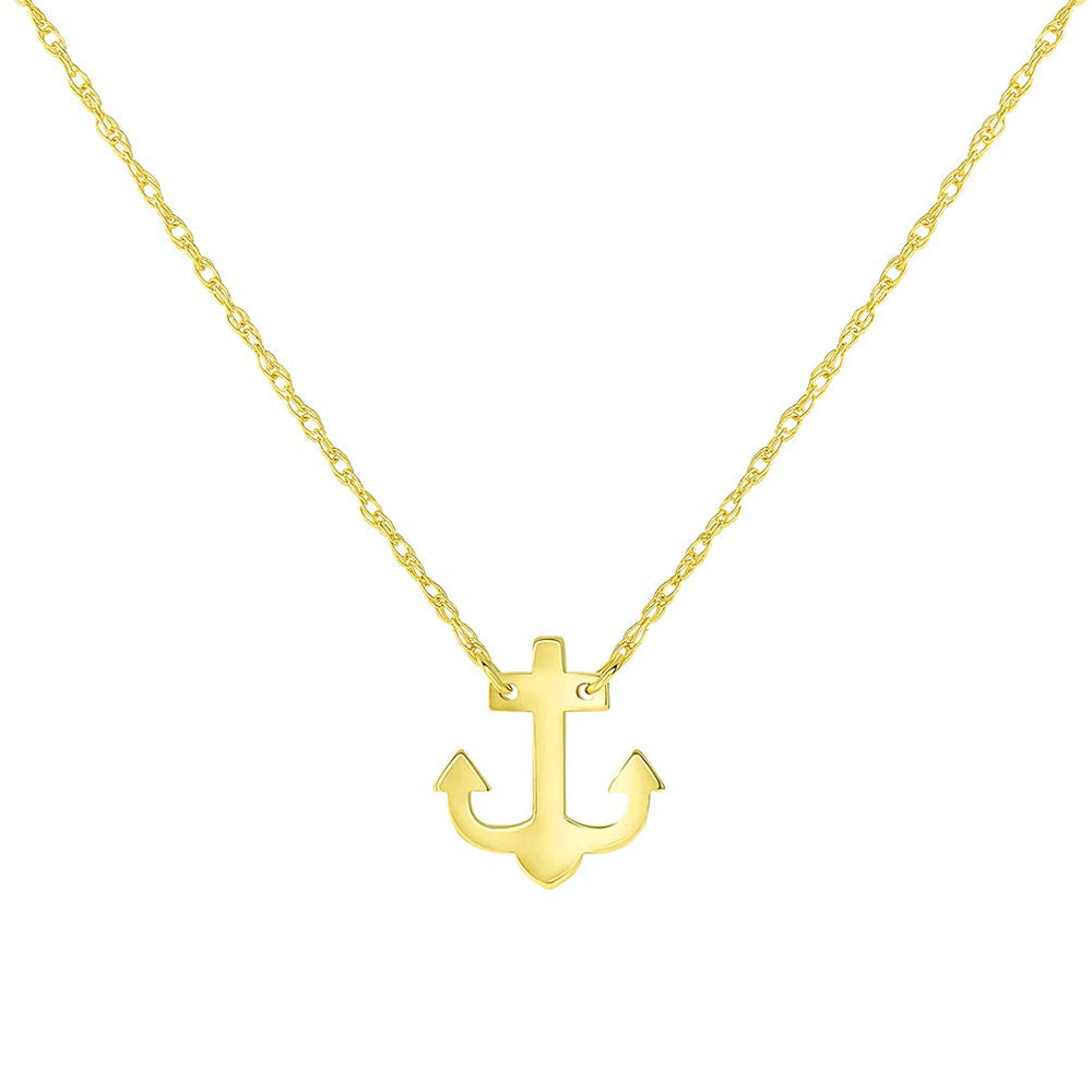 14k Solid Yellow Gold Mini Initial V Necklace with Spring Ring