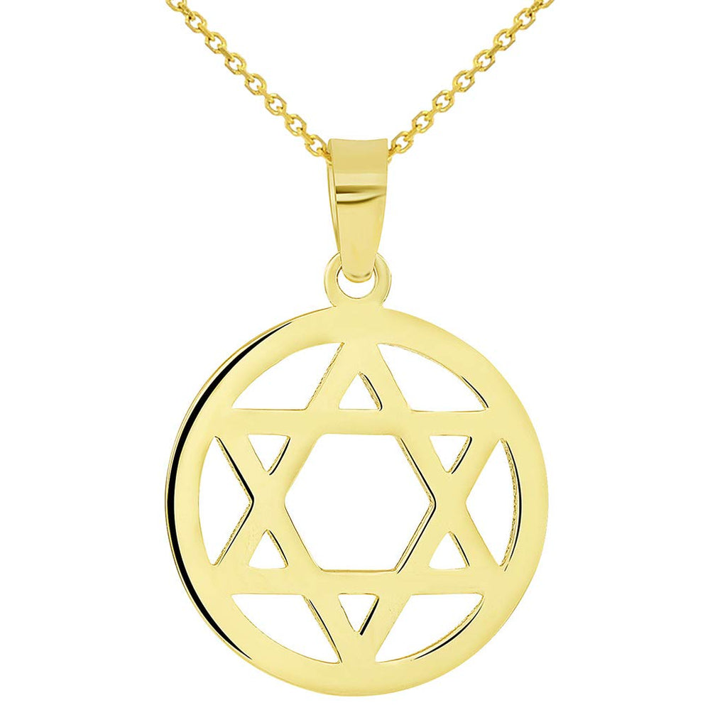 Star of David Amulet in 18K Yellow Gold with Center Diamond, 22.3mm | David  Yurman