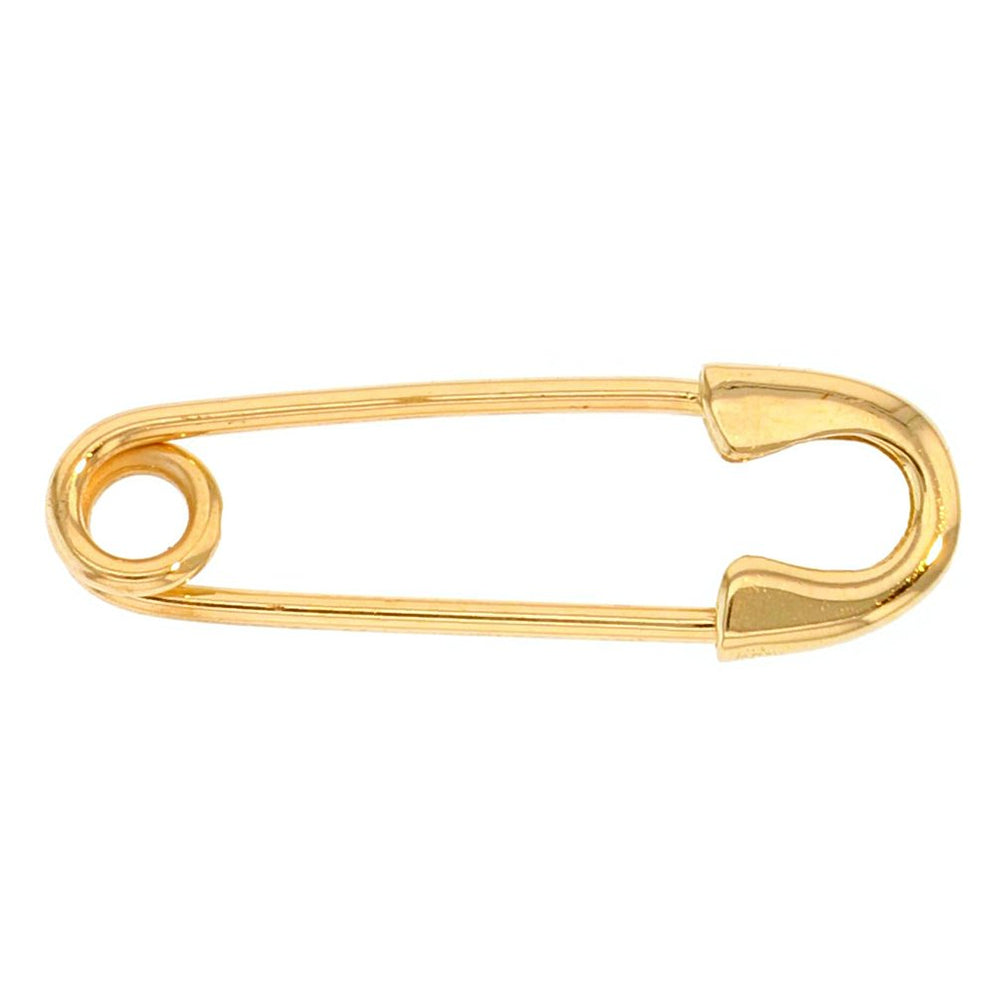 18k Yellow Gold Large Safety Pin Brooch - D43