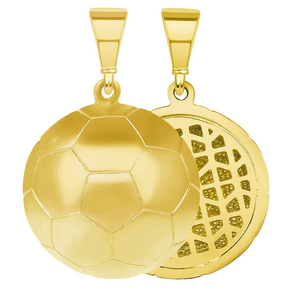 14k Yellow Gold American Football Charm Small Sports Ball Pendant