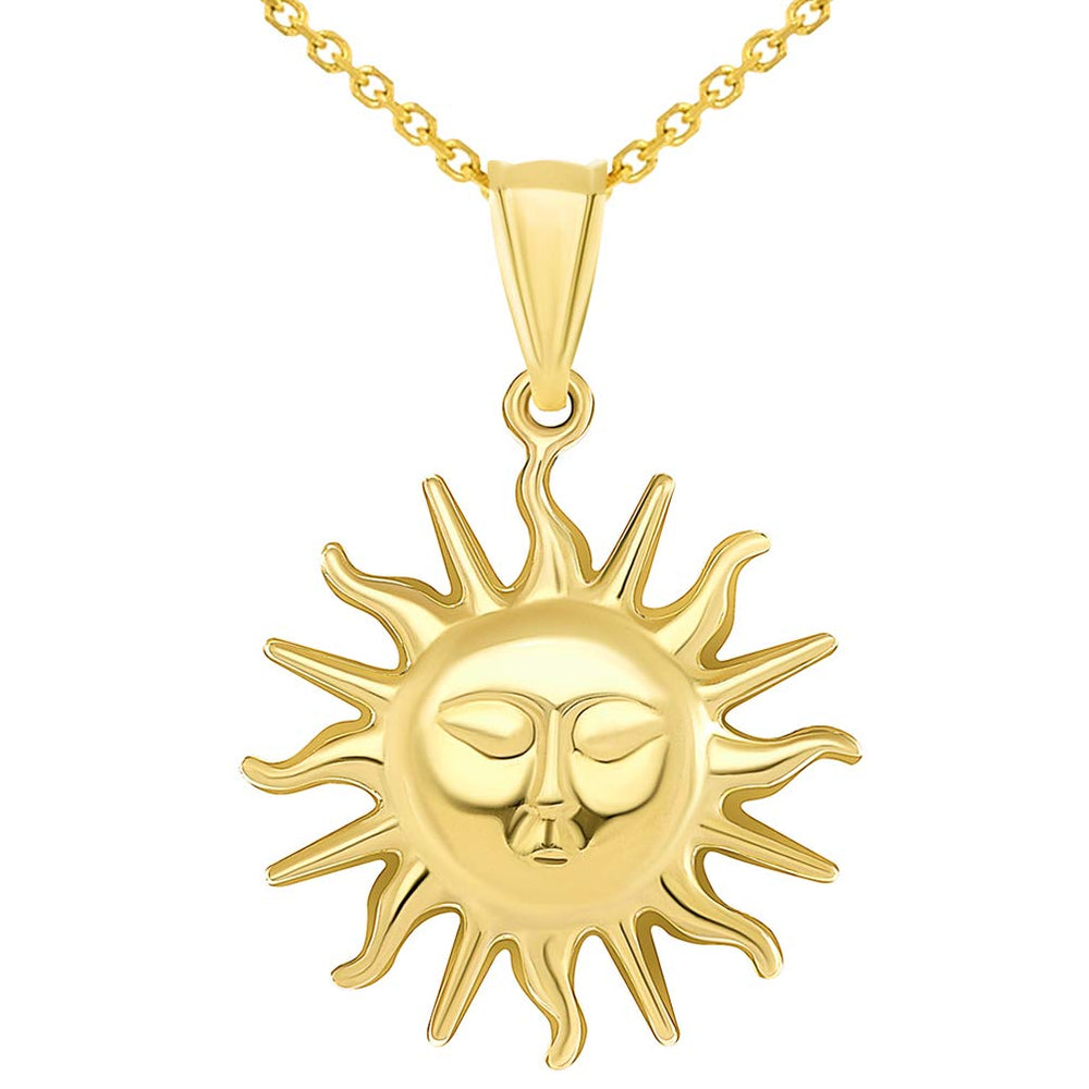 14K Gold Sun Pendant