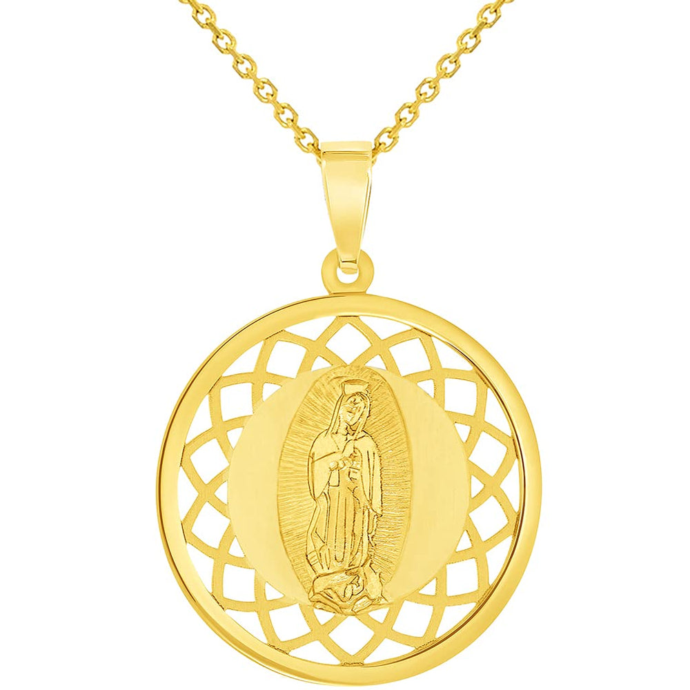 Gold Miraculous Medal SACRED HEART of JESUS Christ Coeur Sacre French  Gothic Catholic Necklace Pendant, Religious Holy Medallion Charm 