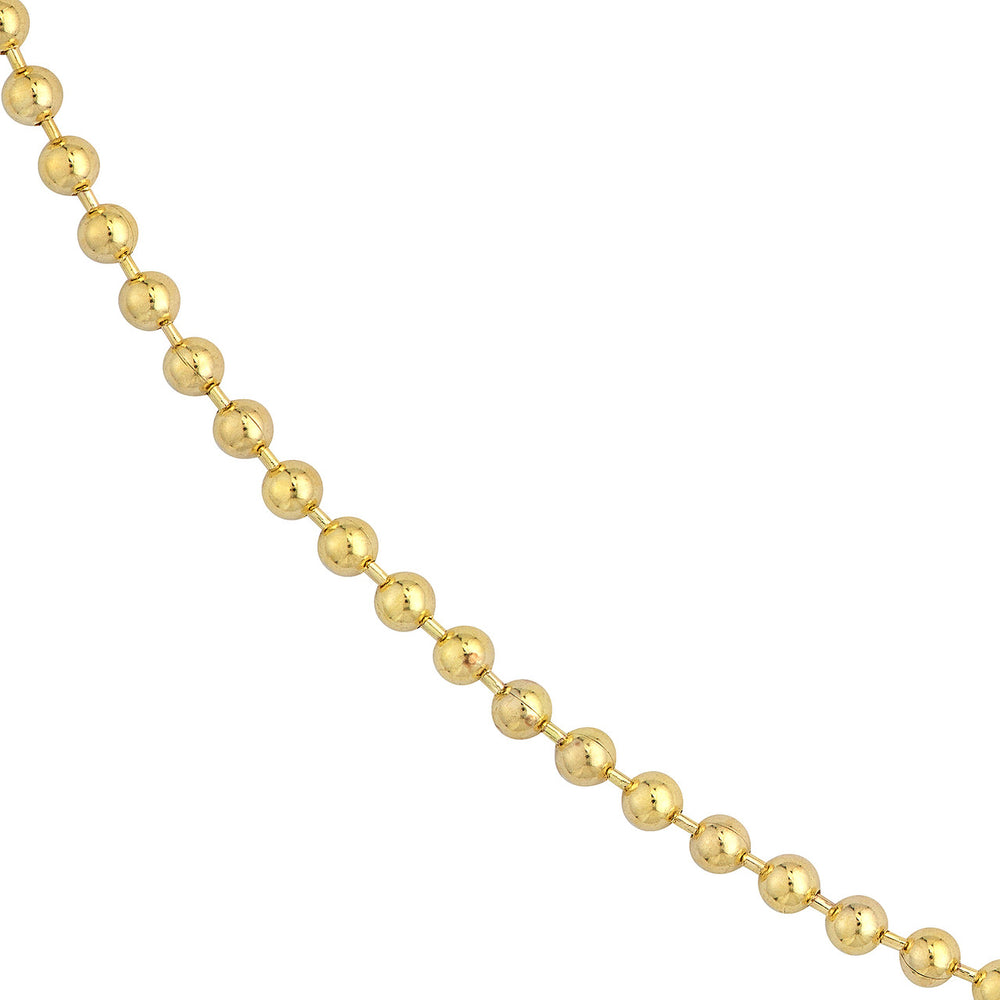 4mm Gold Bead Ball Necklace 14K Yellow Gold / 14 - 16 Adjustable by Baby Gold - Shop Custom Gold Jewelry