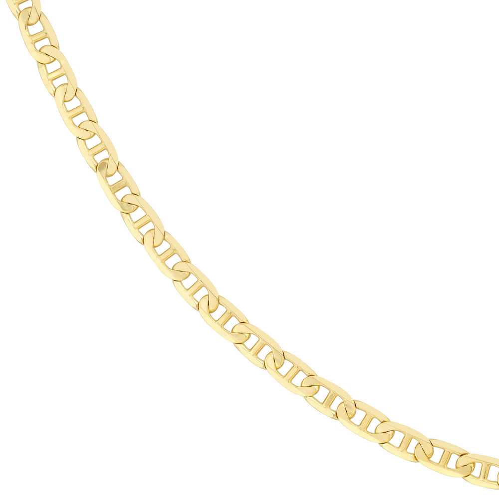 Solid 14k Gold 3.7mm Mariner Lobster Chain Necklace | Jewelry America