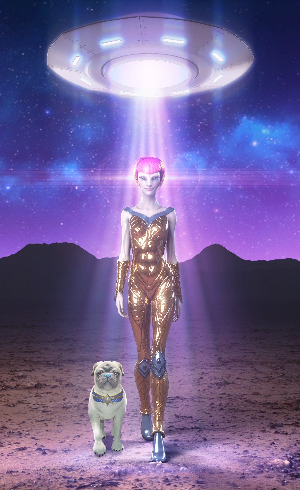 Shen-lyran-alien-cosmic-superpug-avatar-creations-vegan-cosmic-universe