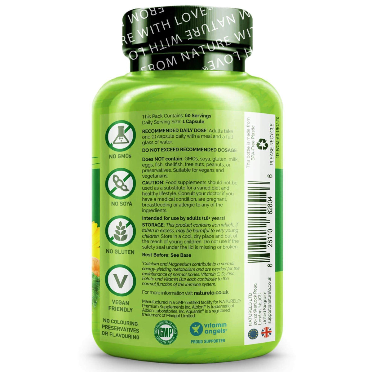 Whole Food Multivitamin For Teens with Natural Vitamins/Minerals - NATURELO