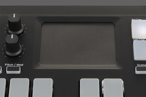 Touch pad inherited from the KAOSS series provides one-finger control of software synthesizers.