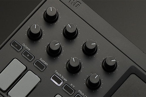 Eight assignable knobs for controlling your DAW and plug-ins.