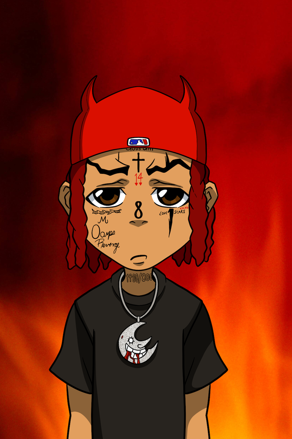 Trippie Redd X Boondocks Demon Poster Postertok