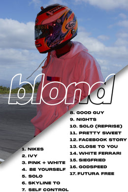Frank Ocean 'Blonde Tracklist' Poster - Postertok Posters