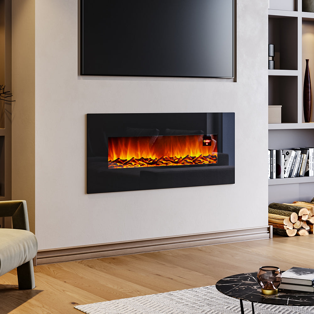 50 Inch Wall Mounted Electric Fireplace with Remote | Smallbee UK ...