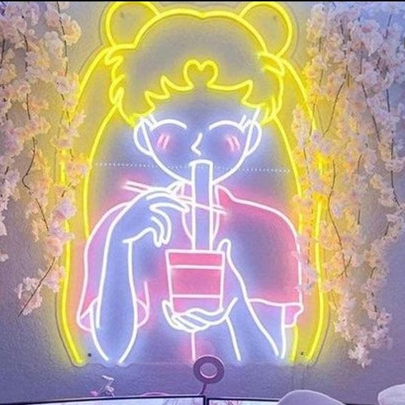 sailor moon neon wall light