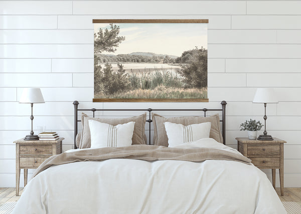 Extra Large Wall Art- Field Landscape Watercolor- Watercolor Canvas Wa –  Hangout Home