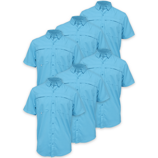 BAW® Fishing Shirt Men's SS Wholesale - Royal Blue