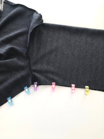 folded sleeve attached with sewing clips