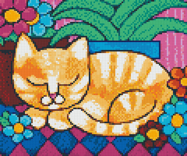 Orange Tabby Cat Pixel Art Usa 9725