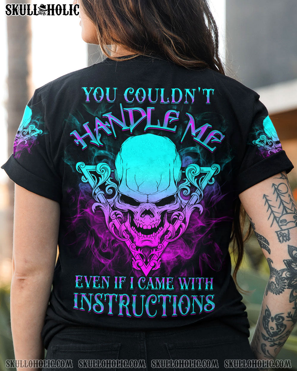 YOU COULDN'T HANDLE ME TRIANGLE SKULL ALL OVER PRINT - YHDU2306233