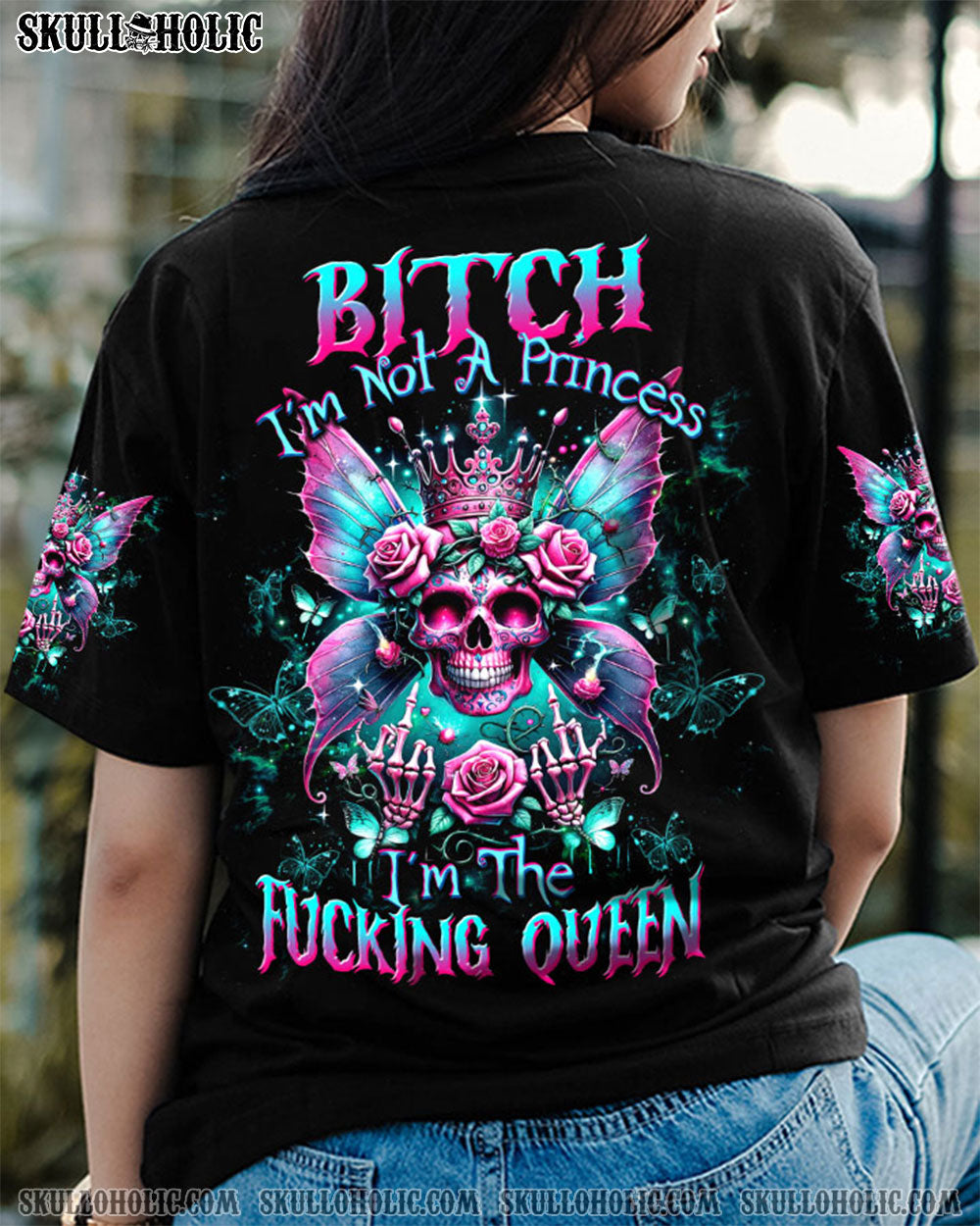 I'M THE F QUEEN SKULL WINGS ALL OVER PRINT - TLTW2911234