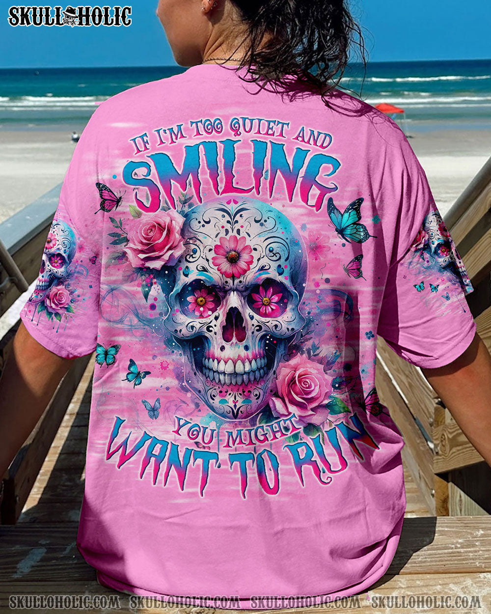 IF I'M TOO QUIET AND SMILING SUGAR SKULL ROSE ALL OVER PRINT - TLNO2711233