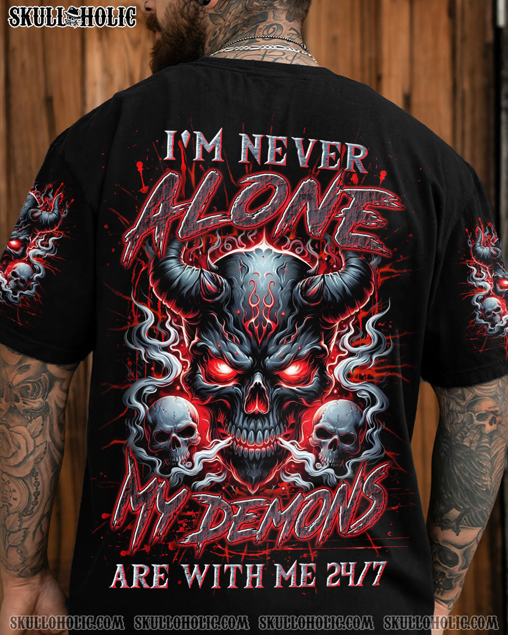 I'M NEVER ALONE SKULL DEMON ALL OVER PRINT - YHLN2406243