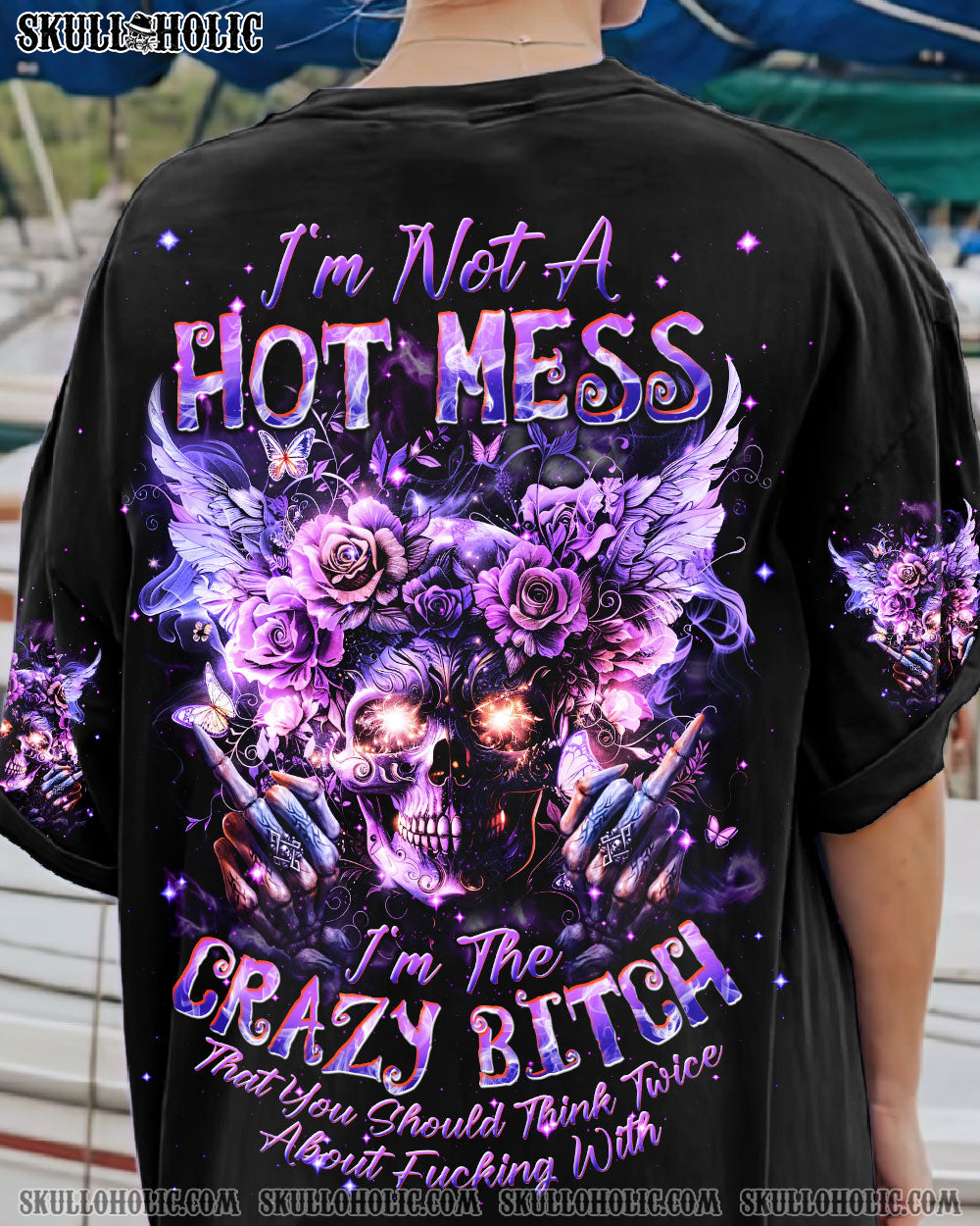 I'M NOT A HOT MESS SKULL WINGS ALL OVER PRINT - TLNT1904242