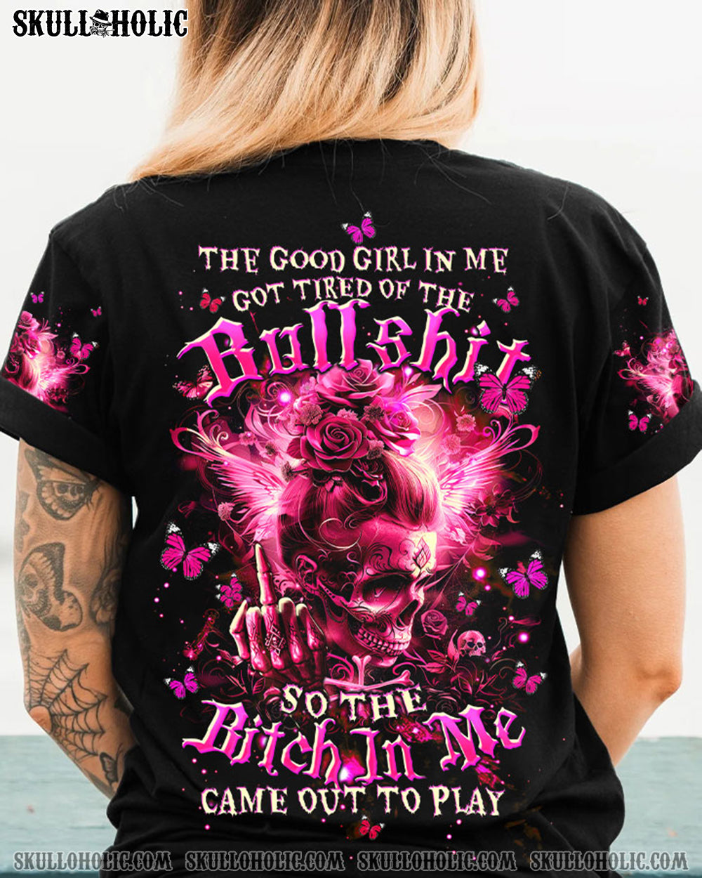 THE GOOD GIRL IN ME MESSY BUN ALL OVER PRINT - TLTW2204241