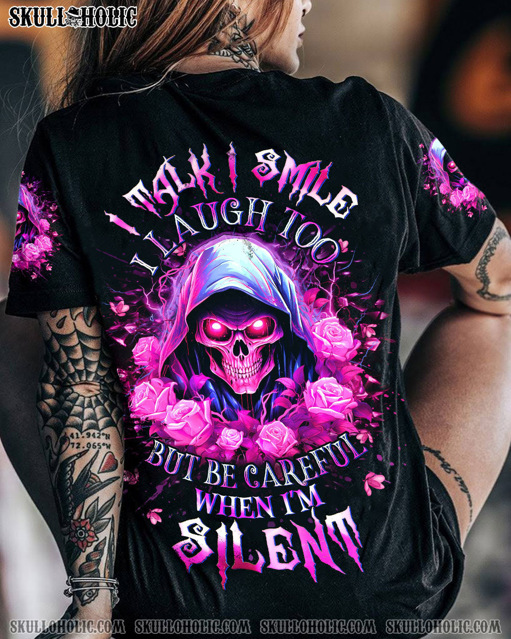 BE CAREFUL WHEN I'M SILENT REAPER PINK ALL OVER PRINT - YHDU1007232