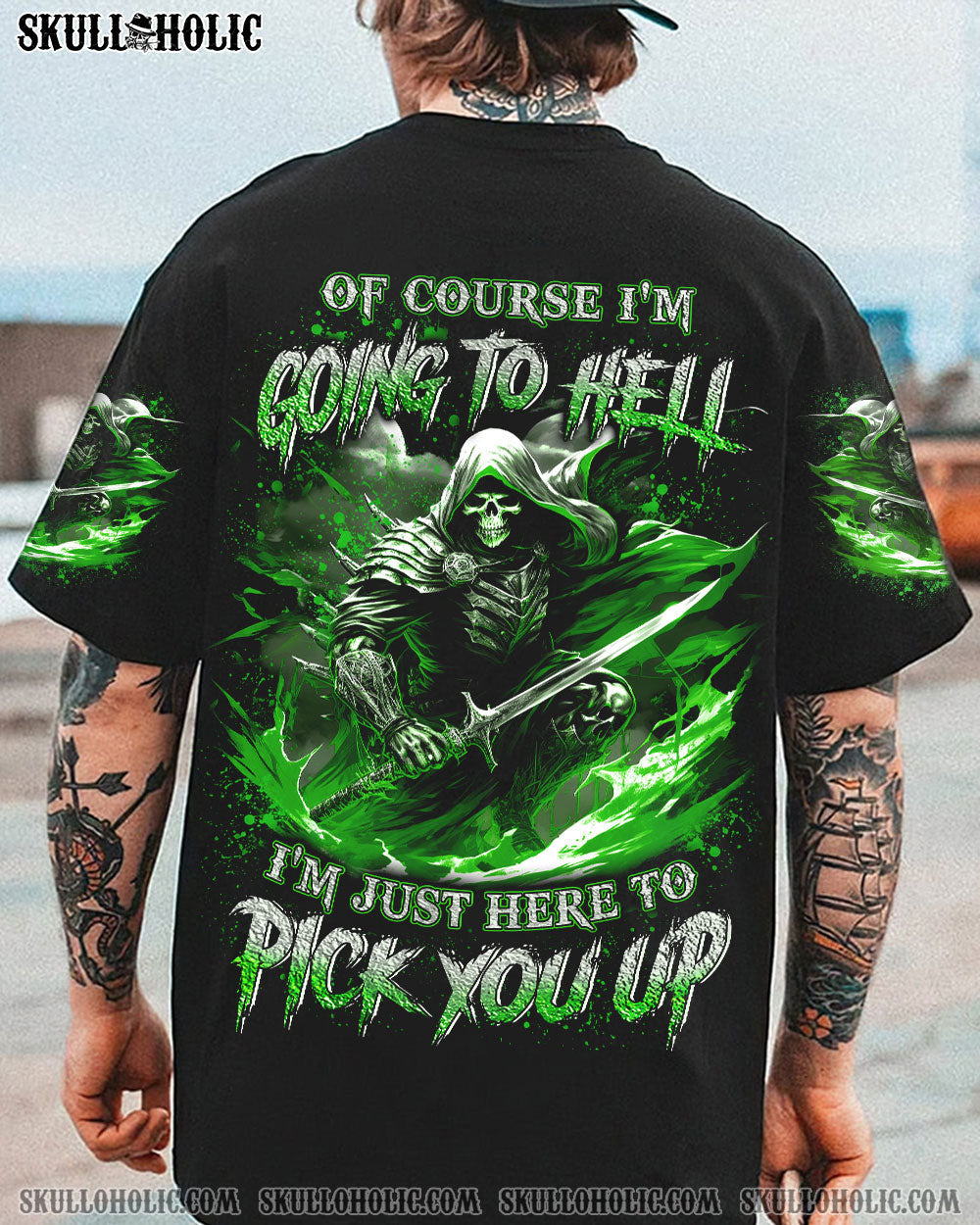 OF COURSE I'M GOING TO HELL SKULL ALL OVER PRINT - YHLN0708231