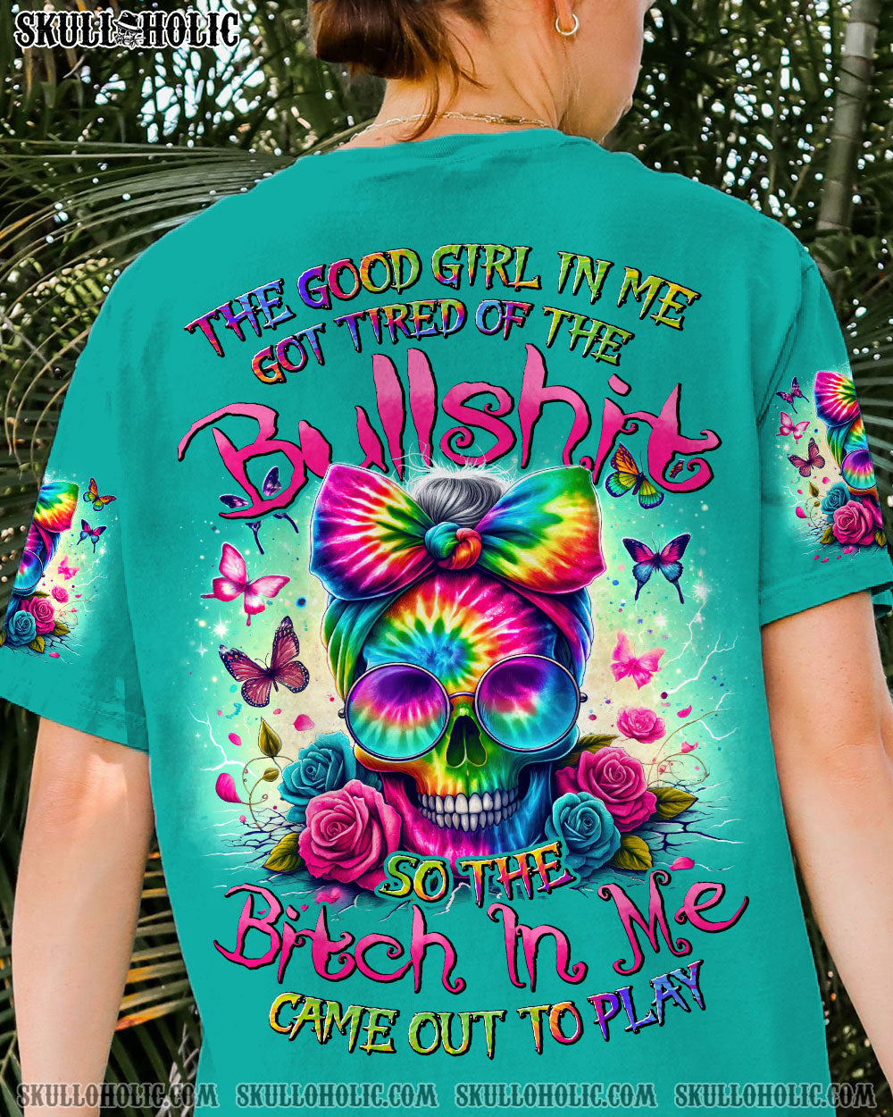 THE GOOD GIRL IN ME MESSY BUN TIE DYE ALL OVER PRINT - TYHI0605244