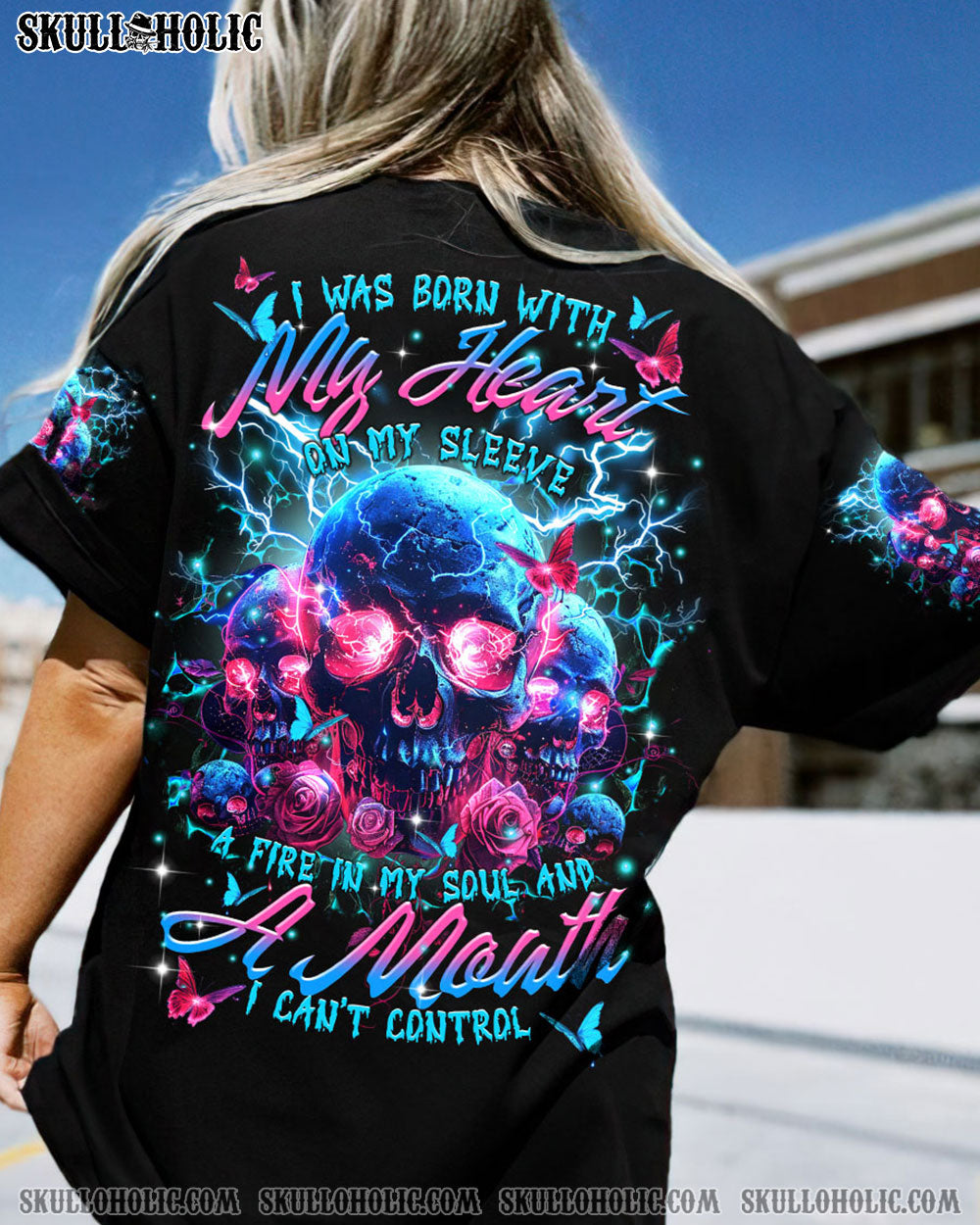 A MOUTH I CAN'T CONTROL SKULL ROSE ALL OVER PRINT - TLTR2503241