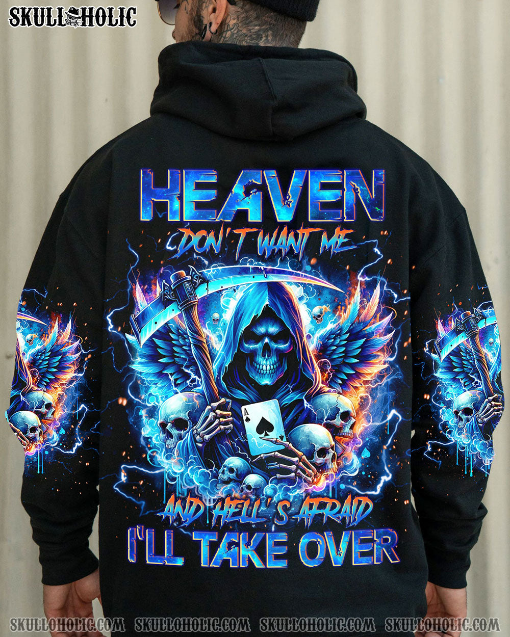 HEAVEN DON'T WANT ME SKULL REAPER WINGS ALL OVER PRINT - TLNO0702241