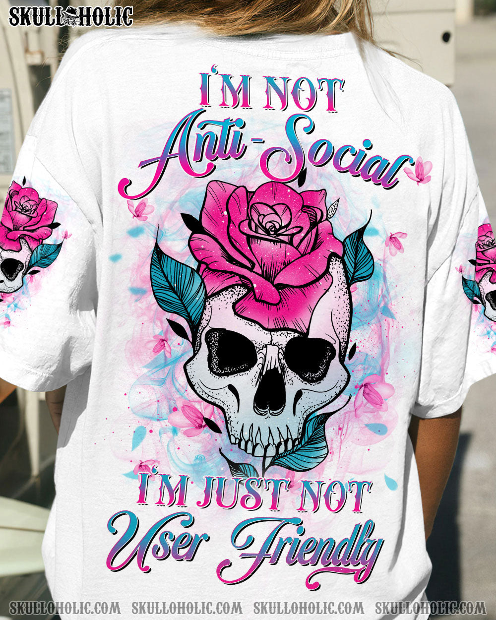 I'M NOT ANTI-SOCIAL SKULL ALL OVER PRINT - YHDU0506234