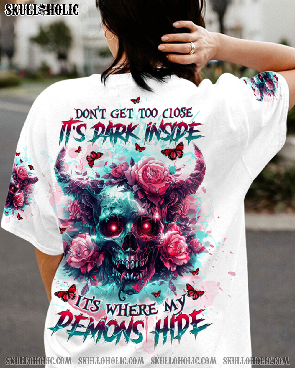 DON'T GET TOO CLOSE SKULL DEMON ALL OVER PRINT - TLTW2003241