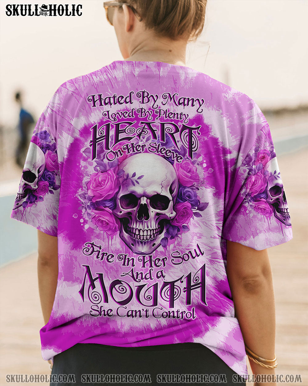 A MOUTH SHE CAN'T CONTROL ROSE SKULL TIE DYE ALL OVER PRINT - TLNO2605231