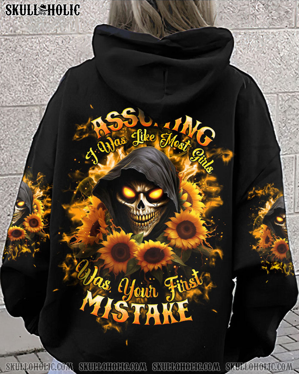 YOUR FIRST MISTAKE SKULL SUNFLOWER ALL OVER PRINT - TLTW2201242