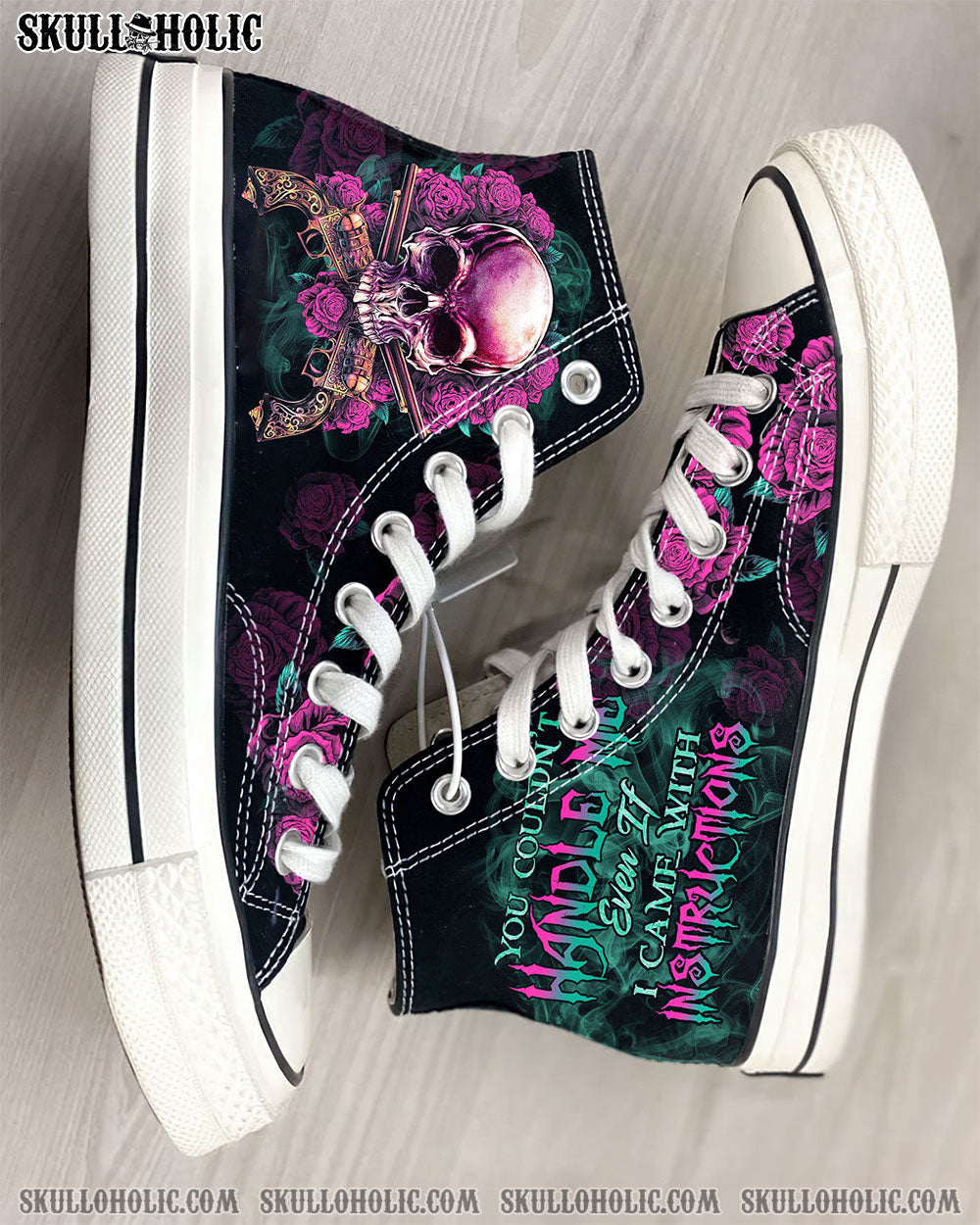 YOU COULDN'T HANDLE ME SKULL G HIGH TOP CANVAS SHOES - TLTR1412222