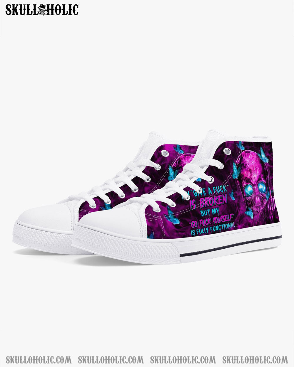 MY GIVE A F IS BROKEN HIGH TOP CANVAS SHOES - YHHN0311224