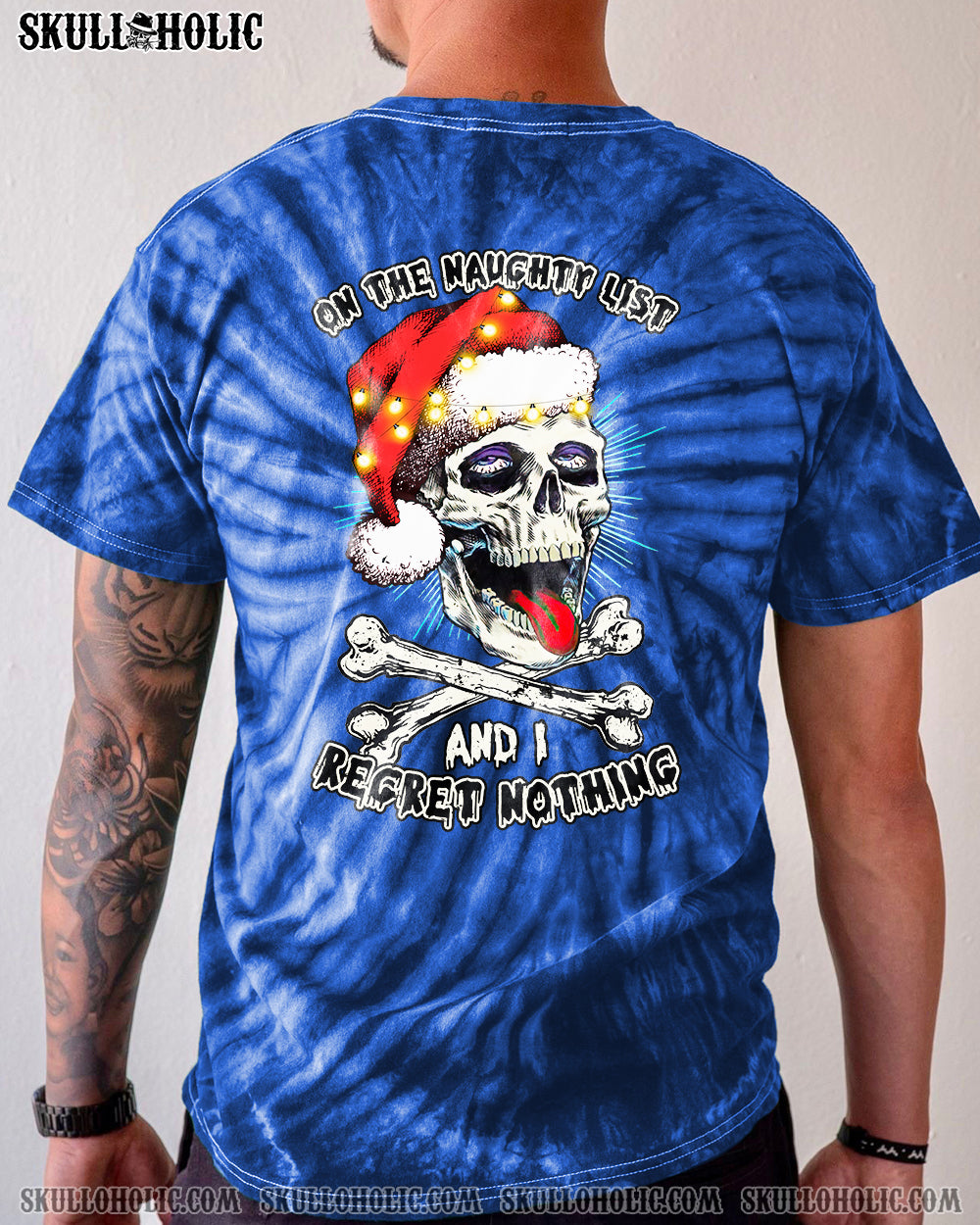 I REGRET NOTHING SKULL XMAS TIE DYE COTTON SHIRT  - TLTM0609221