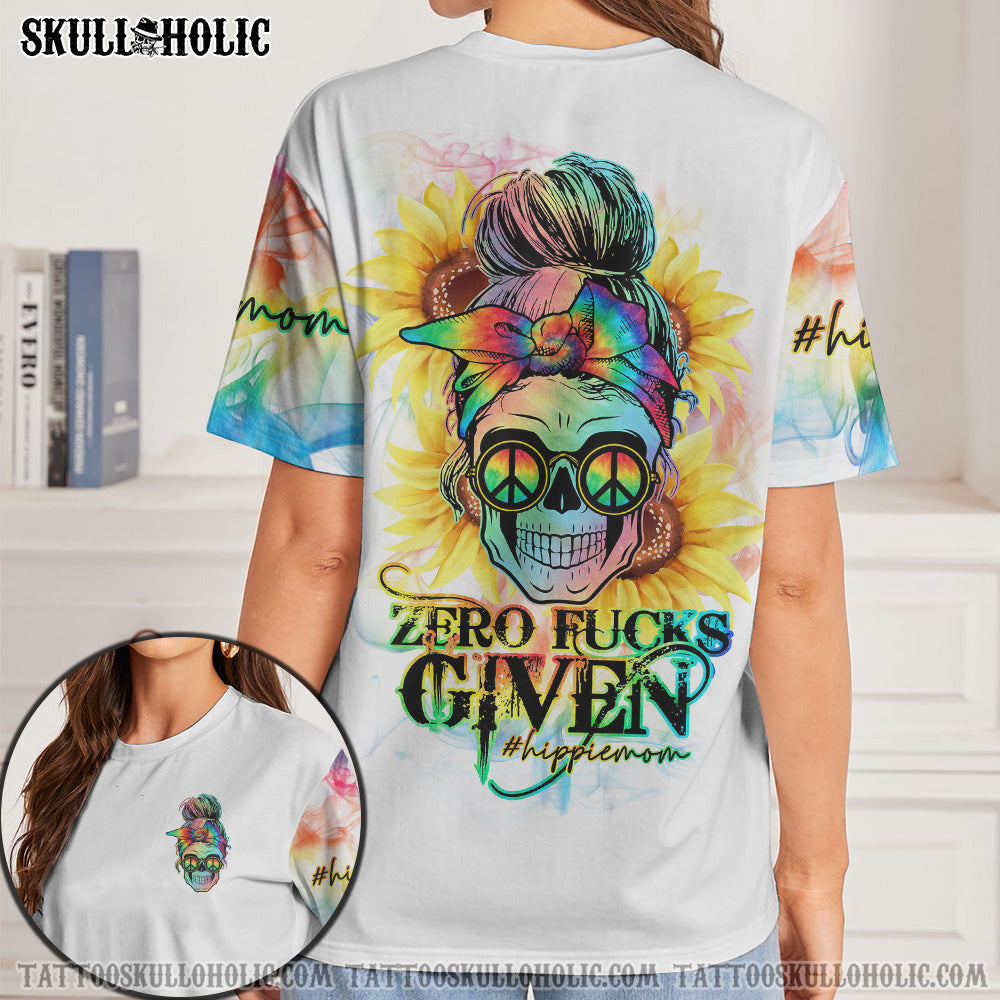 ZERO FCKS GIVEN HIPPIE SKULL ALL OVER PRINT - TLNO1005211KI