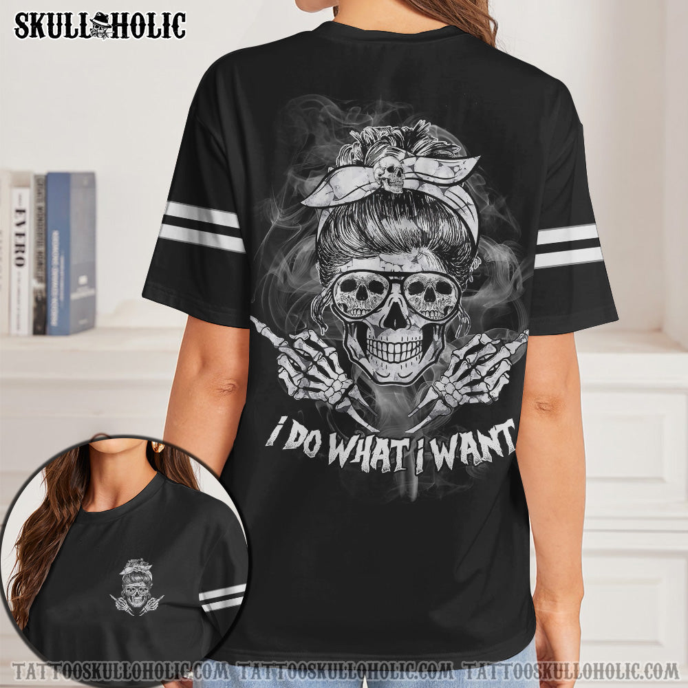 (HOT DEAL) I DO WHAT I WANT SKULL BLACK AND WHITE ALL OVER PRINT - TLTT2807212