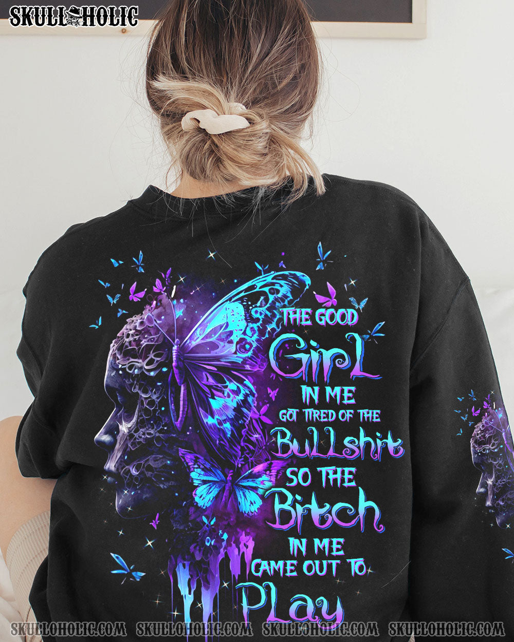 THE GOOD GIRL IN ME BUTTERFLY SKULL ALL OVER PRINT - TLTW1603237