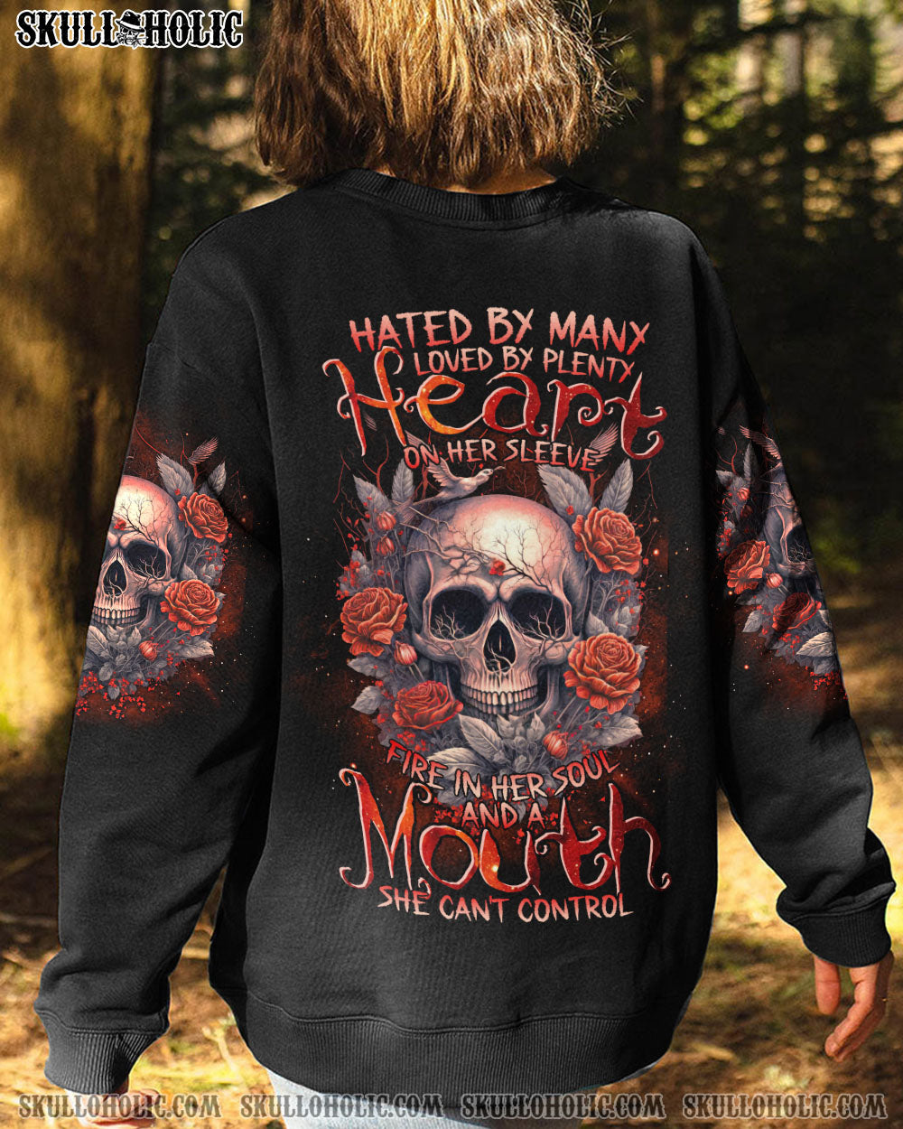 A MOUTH SHE CAN'T CONTROL SKULL ROSE ALL OVER PRINT - TLTR2103234