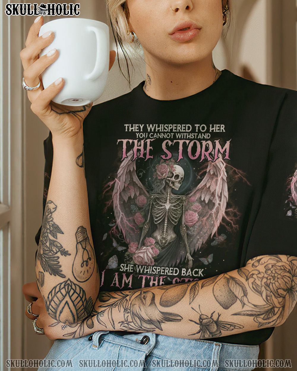 I AM THE STORM SKELETON ROSES WINGS FRONT ALL OVER PRINT - TLNO2702233