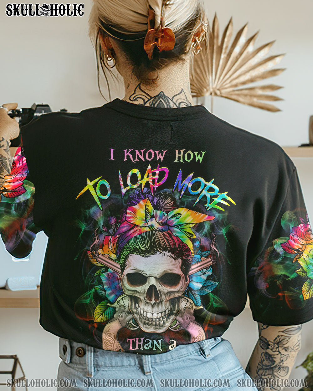 I KNOW HOW TO LOAD TIE DYE SKULL ALL OVER PRINT - YHHG0203233