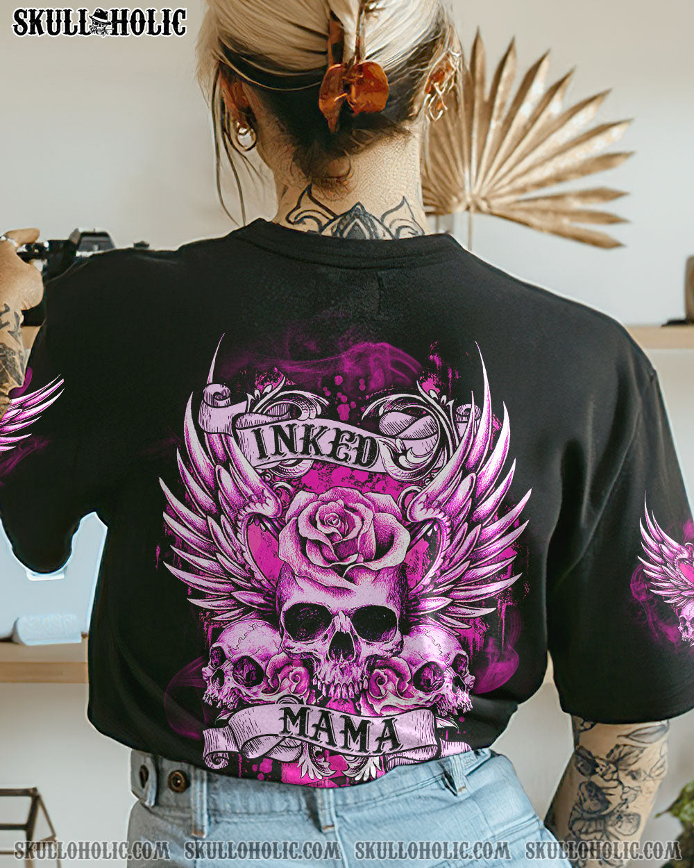 INKED MAMA SKULL WINGS ALL OVER PRINT - TLTR1703234