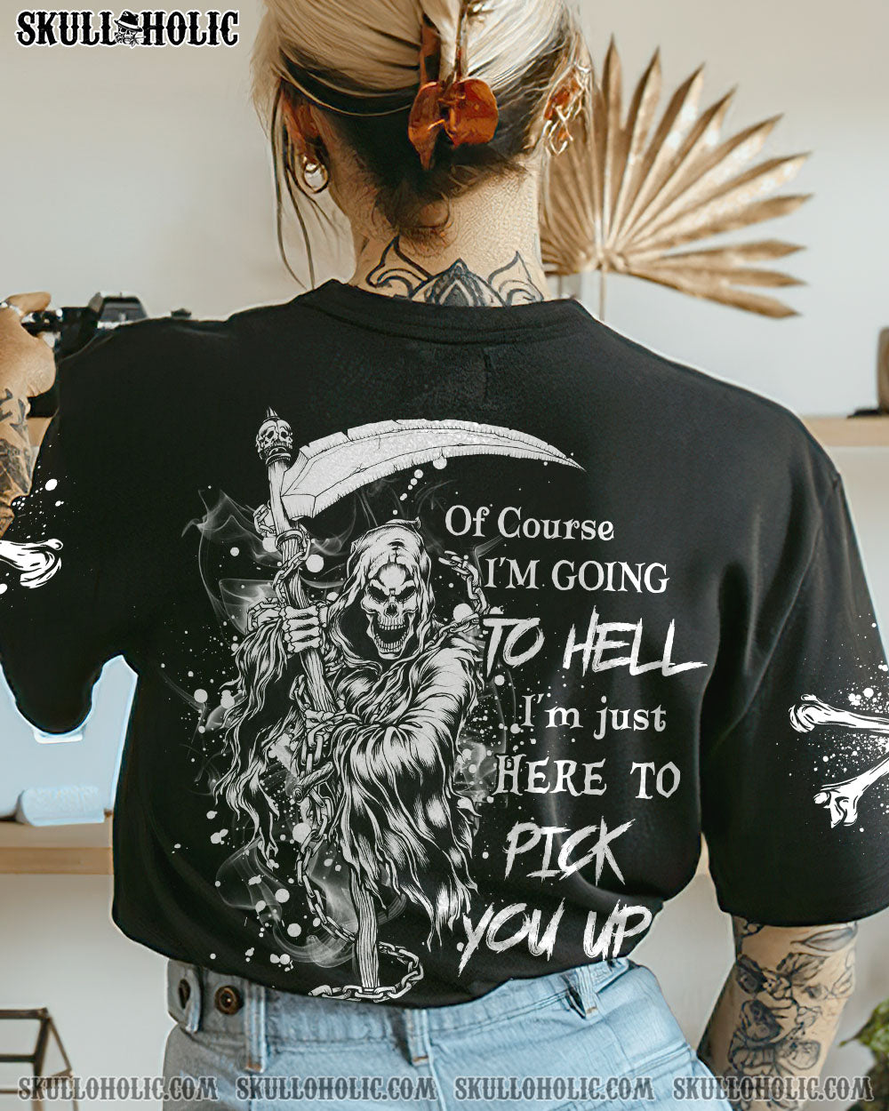 OF COURSE I'M GOING TO HELL SKULL ALL OVER PRINT - YHHG1703233